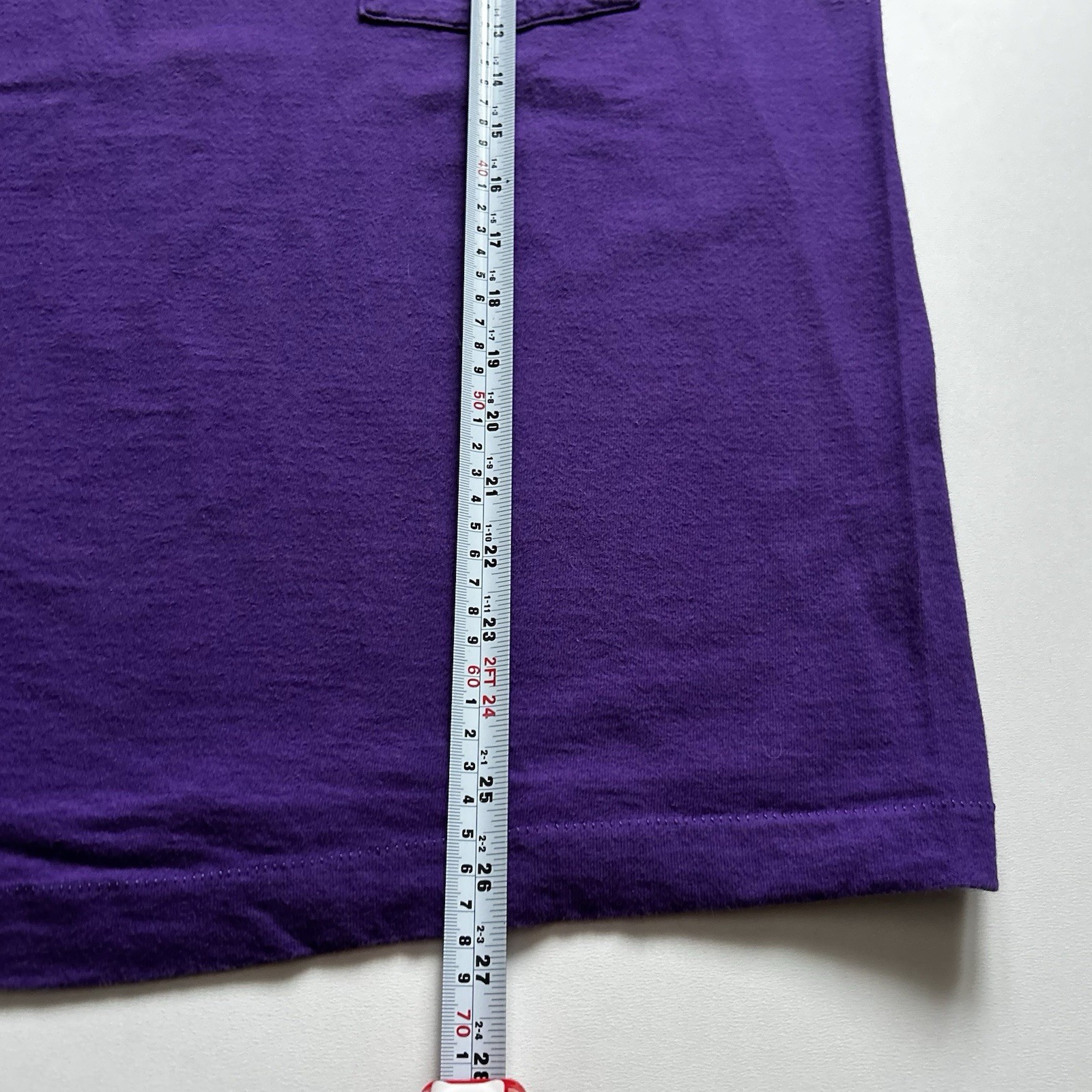 Vintage 90s Faded Purple Blank Basic Pocket T Shirt Mens Medium Made In USA Rare image 7