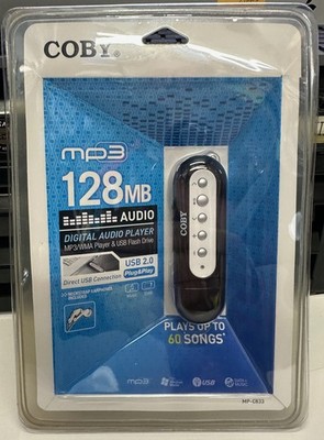 USB Collectable: New Coby MPC833 Silver/Black ( 128 MB ) Digital Media Player