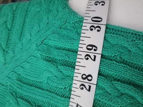 COTTON Cable Knit Sweater 3XL Teal Green Long Sleeve Classic Fit - Picture 9 of 10