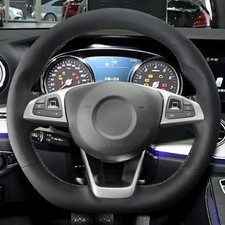 Schwarz Lenkrad Leder Abdeckung für Mercedes Benz GLC Klasse X253 C253 2015-2019