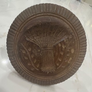 Antique Wooden Wheat Butter Press
