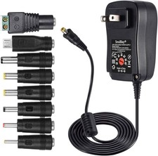 Safe and Versatile 12V Power Supply Adapter - 8 Interchangeable Tips Included