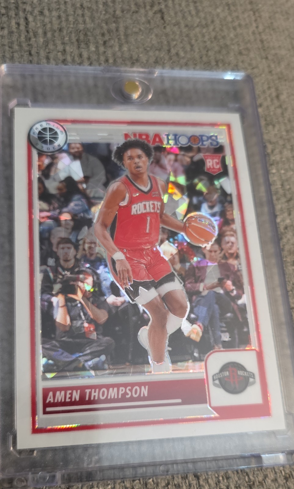 2023-24 Panini Nba Hoops Premium Stock -Amen Thompson #86 White Ice Prizm /25 RC
