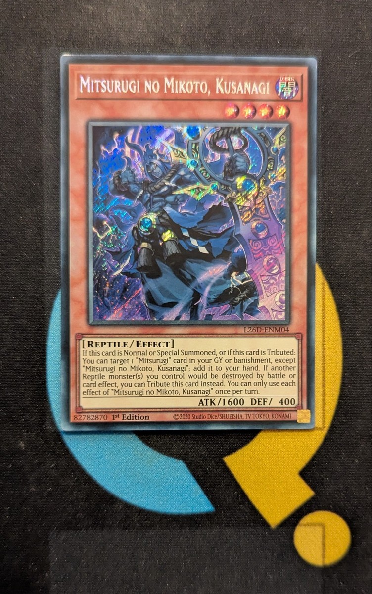 L26D-ENM04 Mitsurugi no Mikoto, Kusanagi Secret Rare 1st Ed YuGiOh