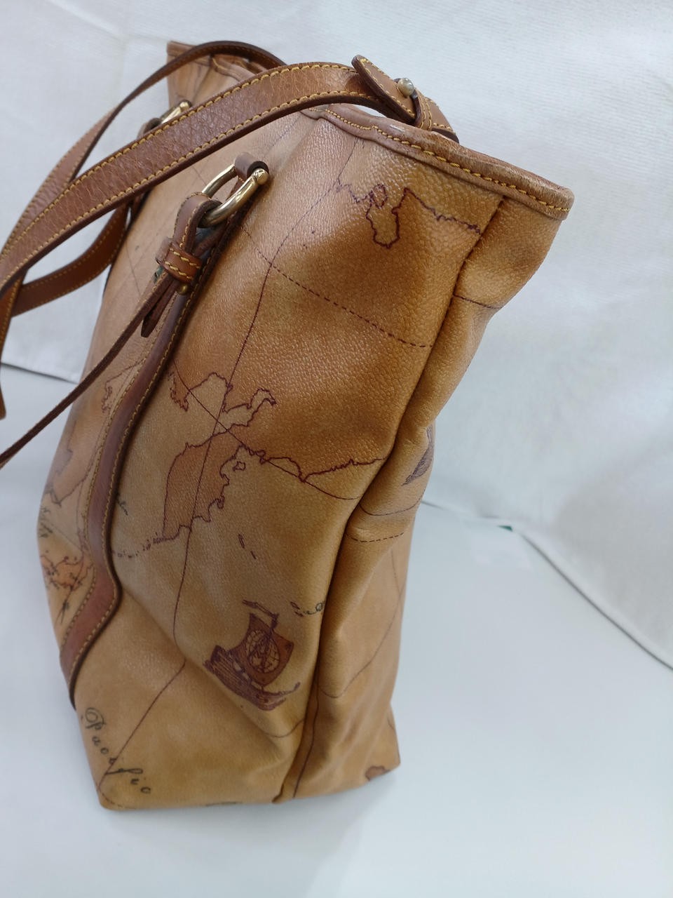 Shoulder Tote Bag BEG Model Map Pattern PRIMA CLA… - image 5