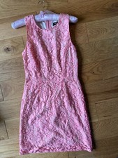 Oasis UK 8 Pink Lace Bodycon Dress Occasion Wedding Party