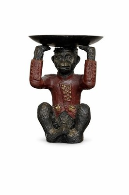 Vintage Monkey Butler Tray Figurine Red Jacket Cast Resin Bill Huebbe Style 6 