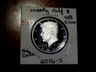 2016-S Gem Brilliant Uncirculated Deep Cameo Proof 90% Silver Kennedy Half $ O1