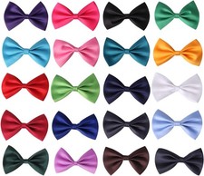 JIAKAI 20pcs Pre-tied Bowties Solid Color Adjustable Kids Boys