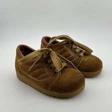 Vintage 1980's Brown Suede Kinney Kids Shoes Size 2D