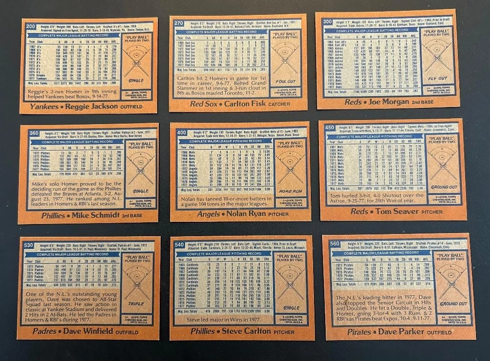 Juego completo de béisbol Topps 1978 (726) - ¡muy afilado! Foto 4 de 4