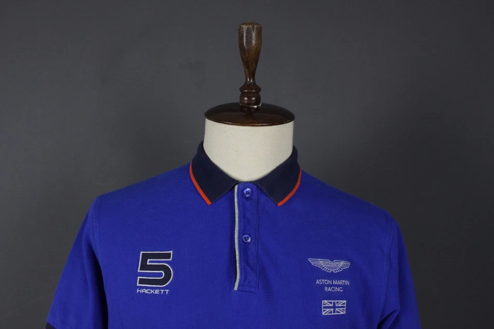 Camisa Polo Hackett London Azul Algodón Cuello Manga Corta Talla XL Foto 2 de 4