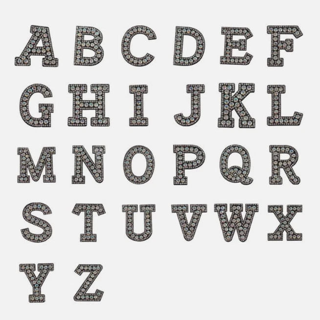 26Pcs/Set Alphabet Resin Pearl Letter A~Z Patches Iron Sew on Clothing 52x45mm - Image 3 of 3