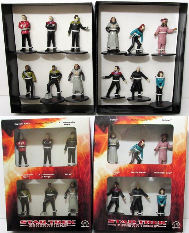 1994 APPLAUSE STAR TREK GENERATIONS 2 DIFFERENT 6 PVC FIGURE SETS BOXED (12) NEW
