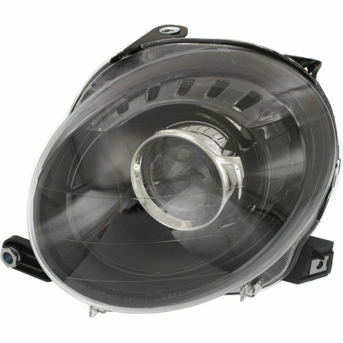 FIAT 500 2012-2016 BLACK HEADLIGHTS HEAD LIGHTS LAMPS FRONT W/BULBS PAIR SET - Picture 2 of 5