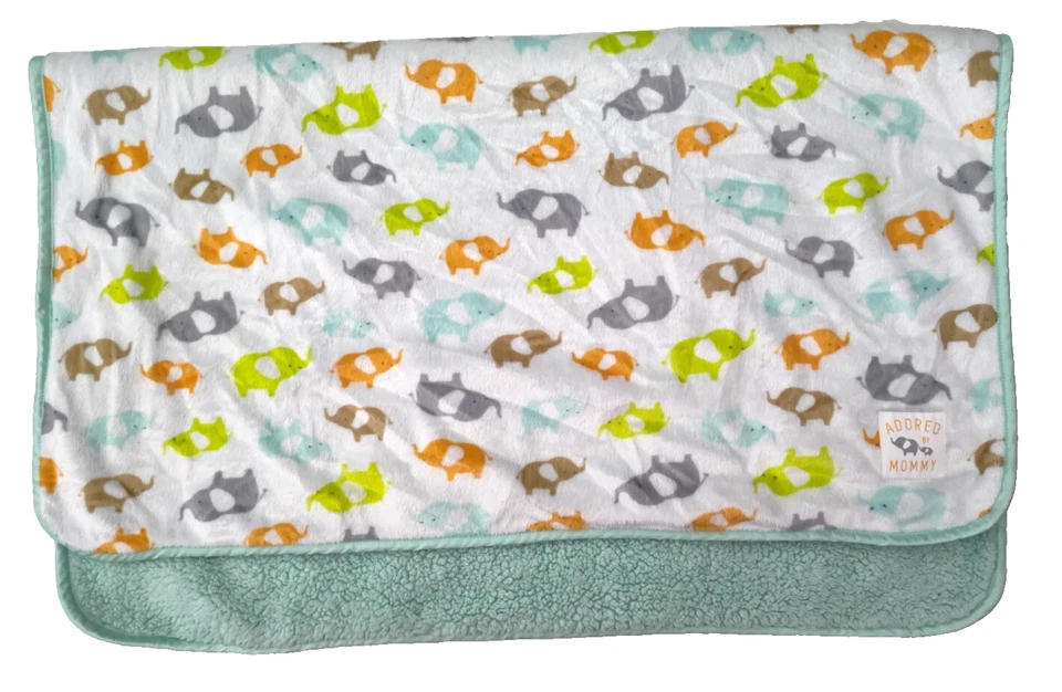 Manta bebé Child Of Mine Carter's Adored By Mommy Elephant verde menta sherpa Foto 2 de 3