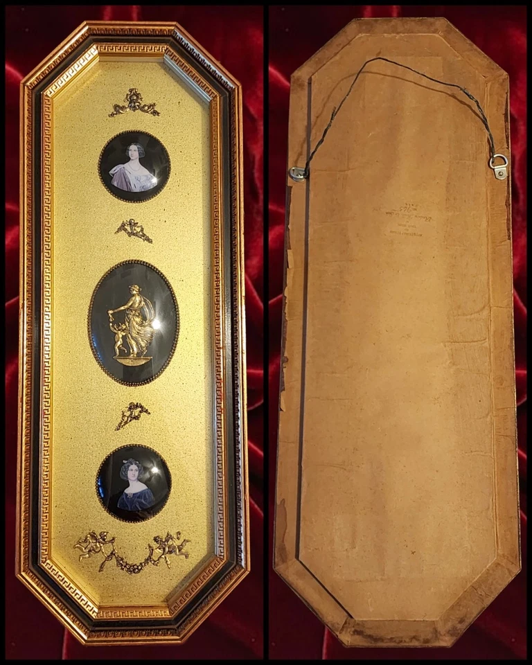 Juego camafeo enmarcado vintage de Andrew Kolb & Son - *RARO* ¡Juego completo de 5 piezas! Foto 2 de 4