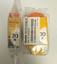 2pk NEW GENUINE Kodak 30 Black  Color Ink Cartridge 8781098 30B 30C FREE SHIP