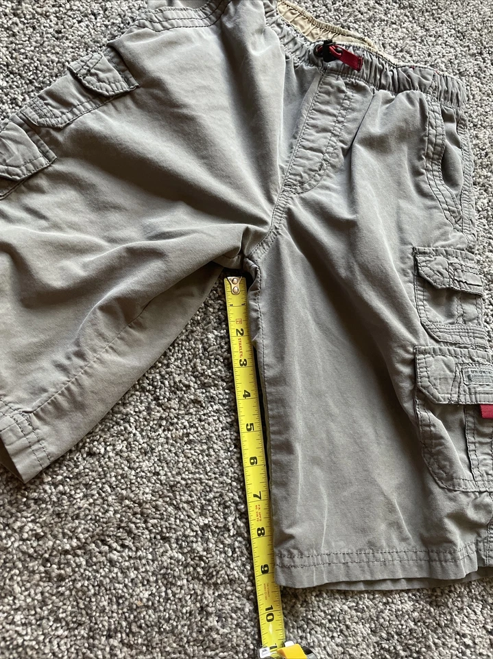 Pantalones Cortos de Carga UnionBay Niños Gris, Talla 7 Cintura Elástica Ajustable Bolsillos Exterior Foto 3 de 4