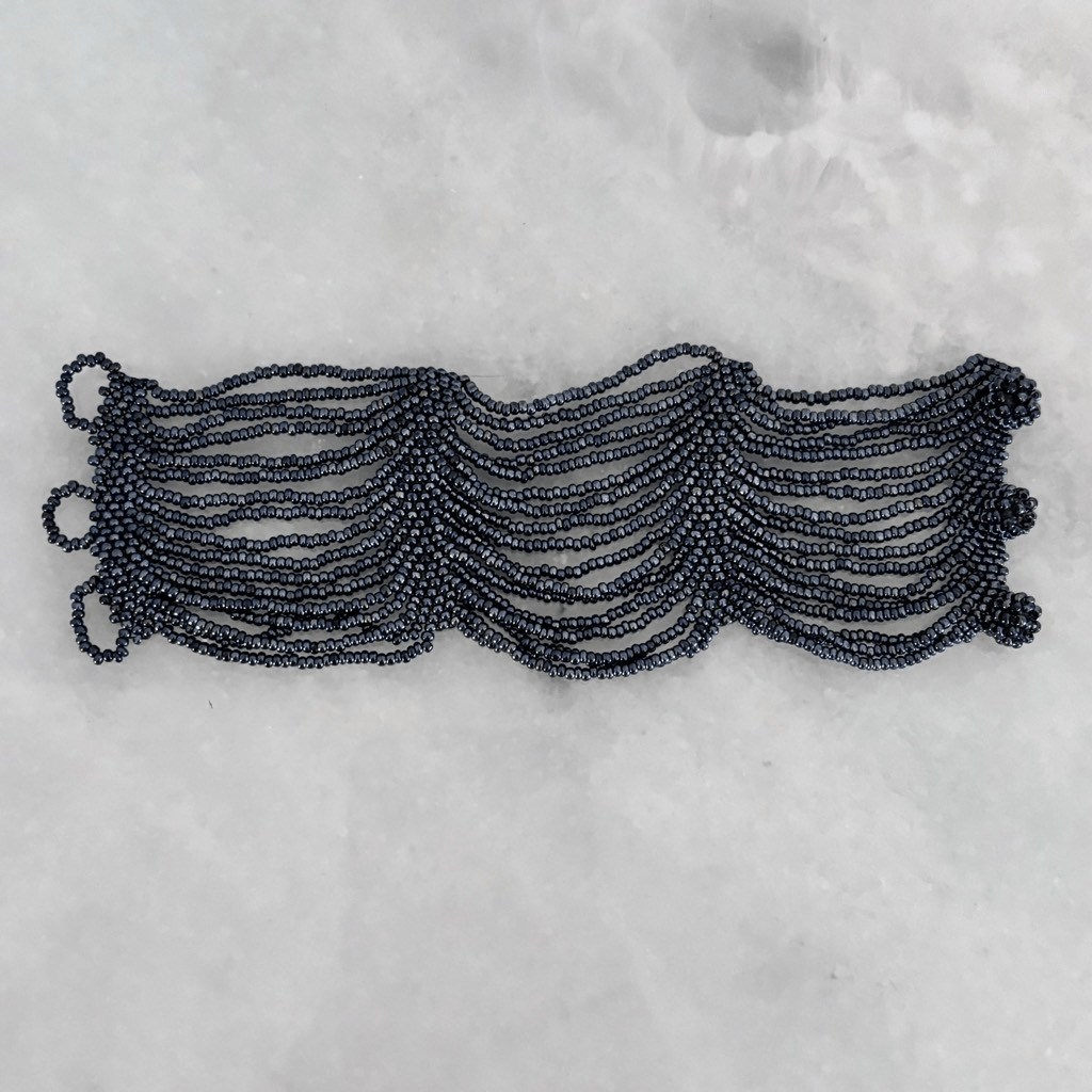 Multi-Layered Draped Beaded Toggle Statement Brac… - image 1