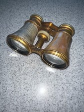 Antique Mother of Pearl Opera Glasses Binoculars Brass Fittings