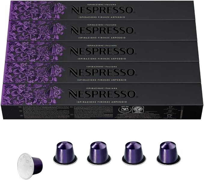 Cápsulas Nespresso OriginalLine, arpegio, espresso tostado oscuro, espresso de 50 unidades