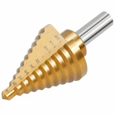  1/2'' HEX SHANK 10 STEP DRILL BIT 1/4''- 1 3/8'' HSS TITANIUM NITRIDE 