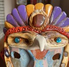 Mayan/Aztec Eagle Warrior Mask Mosaic Semiprecious Stones Abalone Shell — photo 5