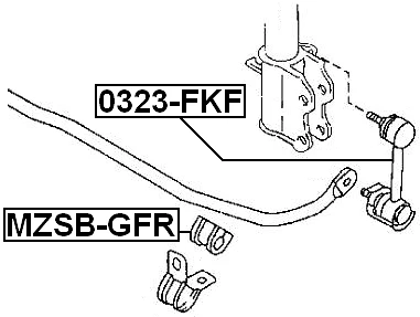 Rear Stabilizer Bushing D26 Febest MZSB-GFR Oem GE4T-28-156 - Image 2 of 3
