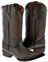 Mens Brown Stitched Leather Cowboy Boots Casual Western Wear Pointed Toe Mens Brown Stitched Leather Cowboy Boots Casual Western Wear Pointed Toe