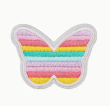 RAINBOW BUTTERFLY - GROOVY - PEACE - Embroidered Iron On/Sew-On Patch