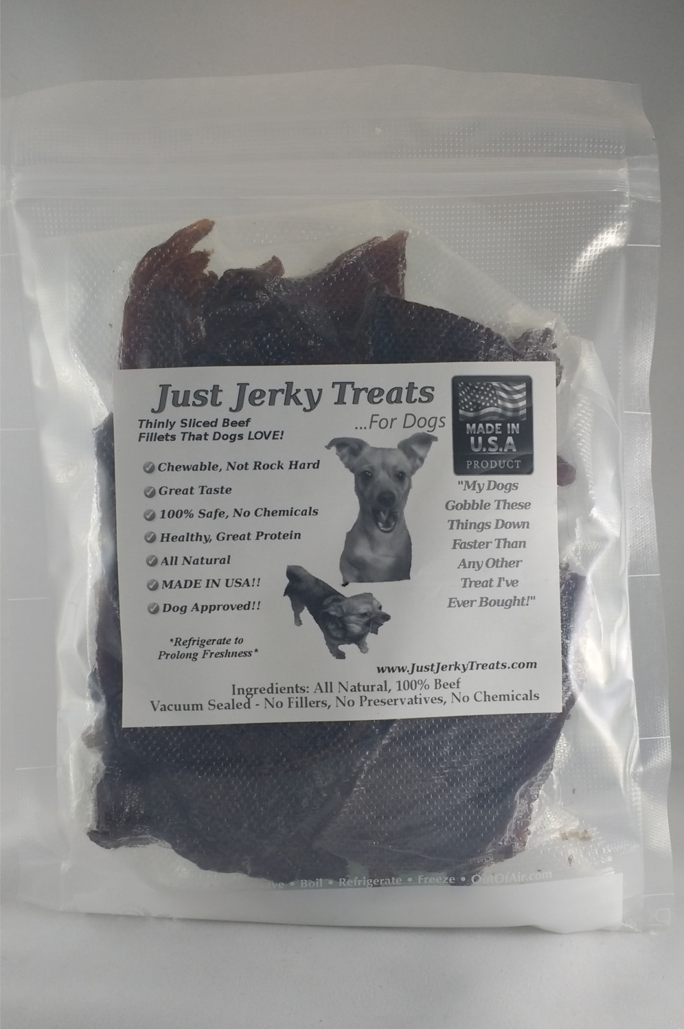 Homemade Dog Treats Beef Jerky, Made In USA, All Natural, No Chemicals!
