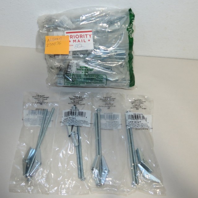 HILLMAN 370076 TOGGLE BOLT 1/4" X 6" INCH ROUND HEAD 44 PIECES eBay