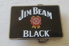 Jim Beam Black Belt Buckle Kentucky Straight Bourbon Whiskey Advertising Retro