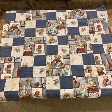 Handmade Patchwork Teddy Bear Baby Crib Quilt Blanket