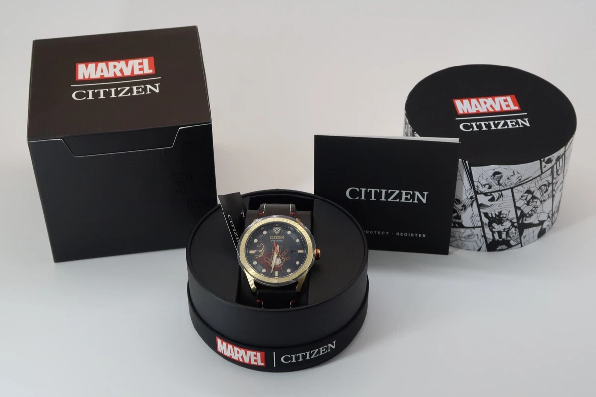 Citizen Eco-Drive Iron Man Tony Stark Marvel Men's Watch Gold Tone BM6992-09W