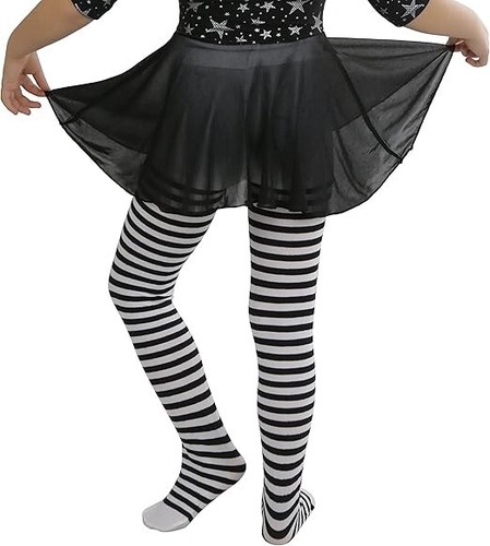 ToBeInStyle Girl’s Adorable Fun & Trendy Striped Comfy Tights, Black/White, S - Picture 3 of 8