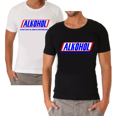 ALKOHOL DU BIST NICHT DU WENN DU..HERREN FUNSHIRT SPRÜCHESHIRT WASEN WIESN Malle