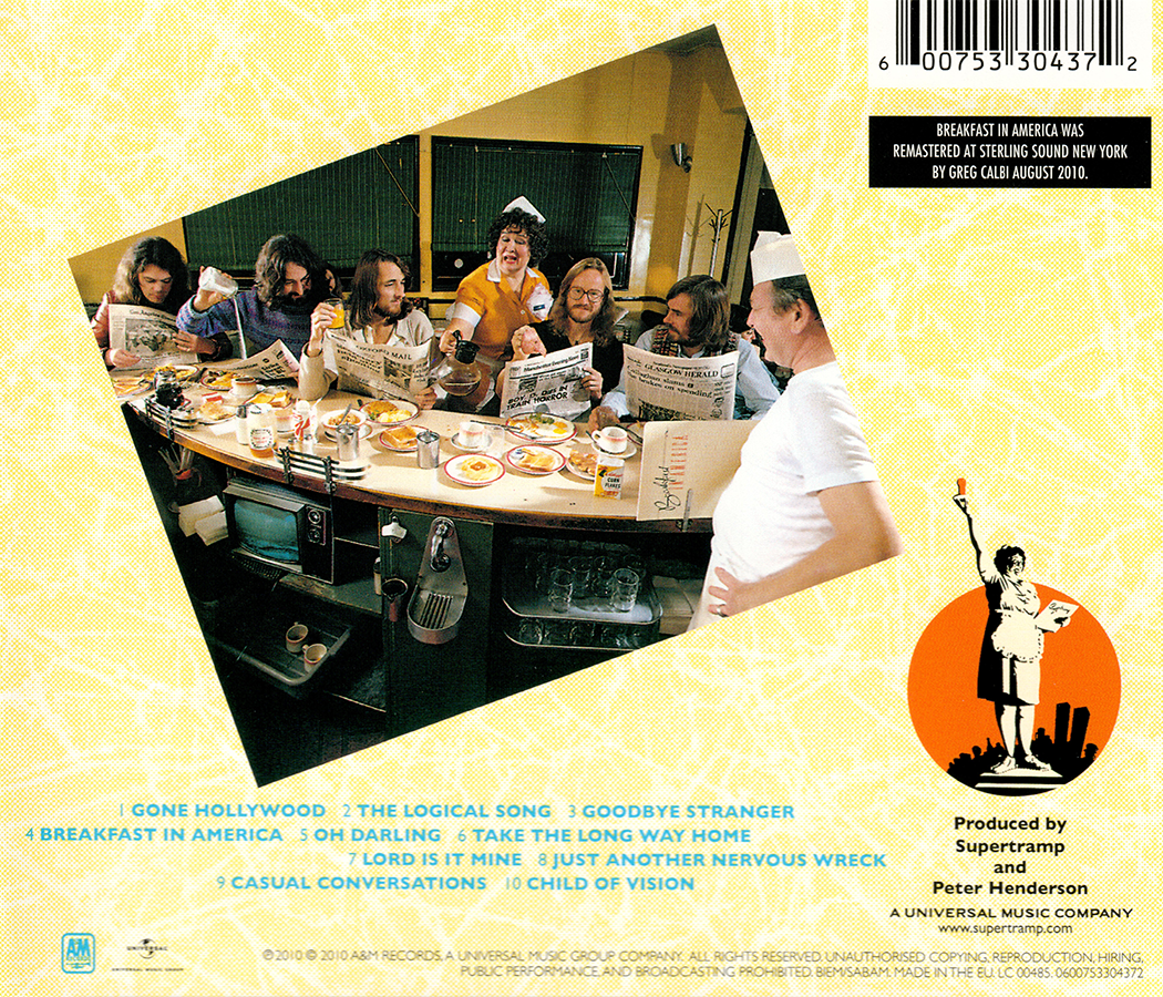 SUPERTRAMP★Breakfast In America UK A&M オ Supertramp ~ Breakfast In America (1979) CD 2010 A&M Records UK