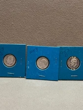 set of three 1953 Roosevelt Dime S and D mints