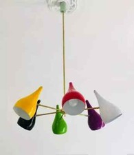 Image of 6 multicolor lights Chandelier Premium design Adjustable Arms brass lights Decor