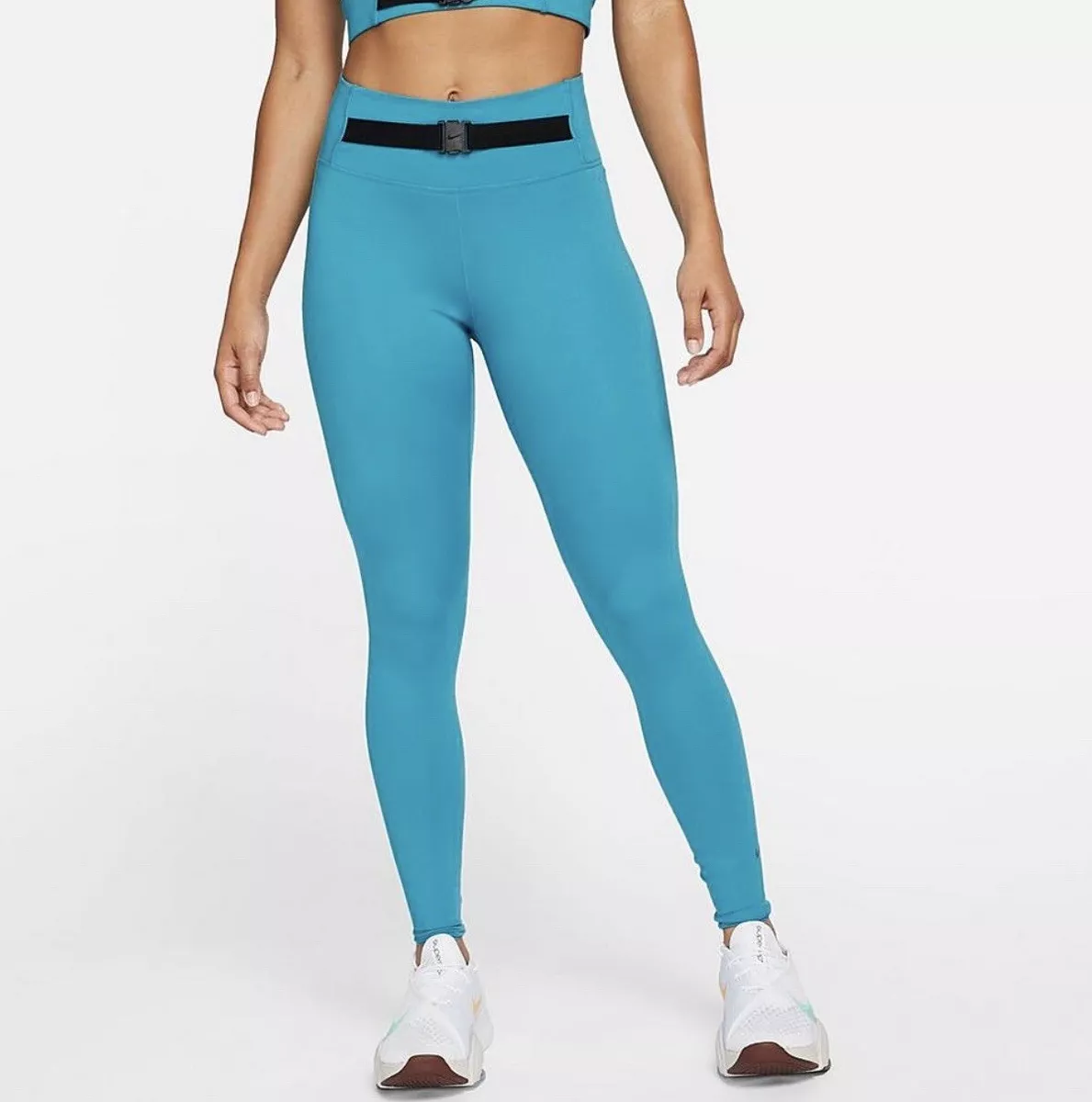 Nike Women's Dri-FIT One Luxe Buckle Mid-Rise Leggings Size Small Cyber Teal