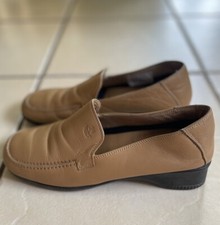 Womens 24HRS Tan Leather Shoes/Loafers Made in Spain Size 38