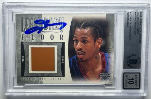 Allen Iverson 2001 Oberdeck legendärer Boden #AIF signierte Karte Beckett Auto 10 - Bild 3 von 5