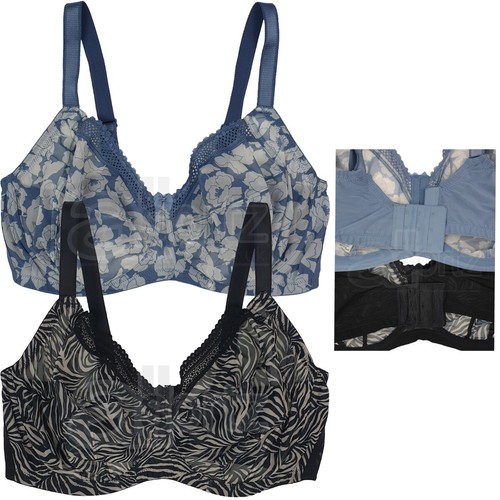 Ladies Underwired Full Cup Bra Big Womens Large Lace Uk New Plus Size M S L - Picture 6 of 12