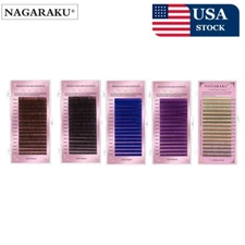 NAGARAKU Color Individual Eyelashes Colored Makeup Mix 7~15mm Faux Cils 16Rows