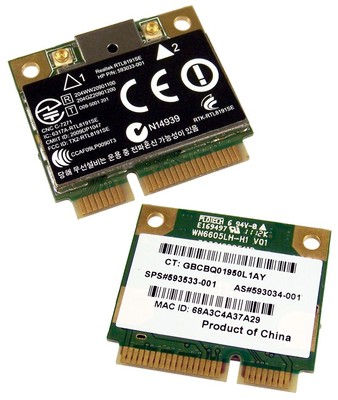 HP 802.11BGN WLAN PCIe WiFi H-Mini Card NEW 593533-001 Realtek B/g/n Wireless B