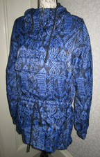 Vtg Fila Half Zip Purple & Black Tribal Hooded Ski Windbreaker Anorak, Ladies' 8