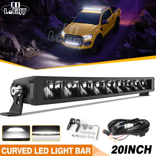 Curved 20"30"40"50" Slim Single Row LED Night Light Bar Off Road Driving SUV ATV - Picture 18 of 23