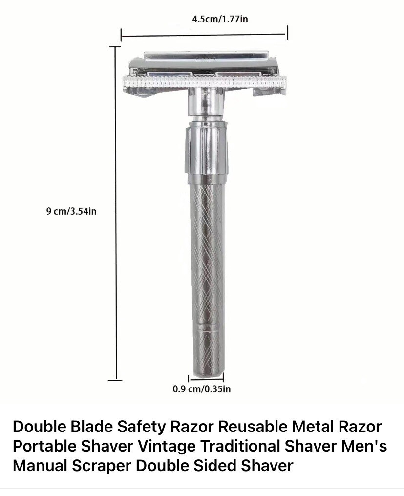 Double Safety Razor Portable Shaver Vintage FOR MEN WOMEN + 10 SHAVING